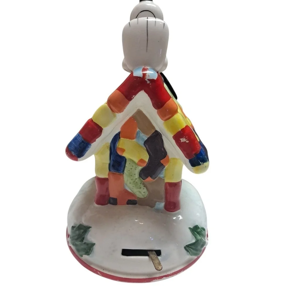 Vintage SNOOPY MUSIC BOX Silent Night A Christmas Wish 1981 Schmid Doghouse 5480